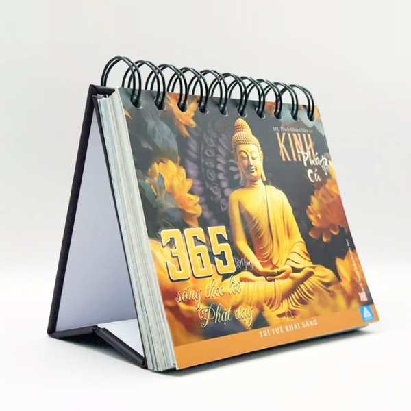 Kinh Pháp Cú - 365 Ngày Sống Theo Lời Phật Dạy ( Kiểu Lò Xo Để Bàn In Màu )