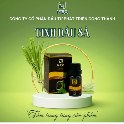 Tinh Dầu Thiên Nhiên Sả NEO - Tinh dầu nguyên chất 100%, giúp khử mùi, thanh lọc không khí, làm thơm phòng, đuổi muỗi hiệu quả 10ml  