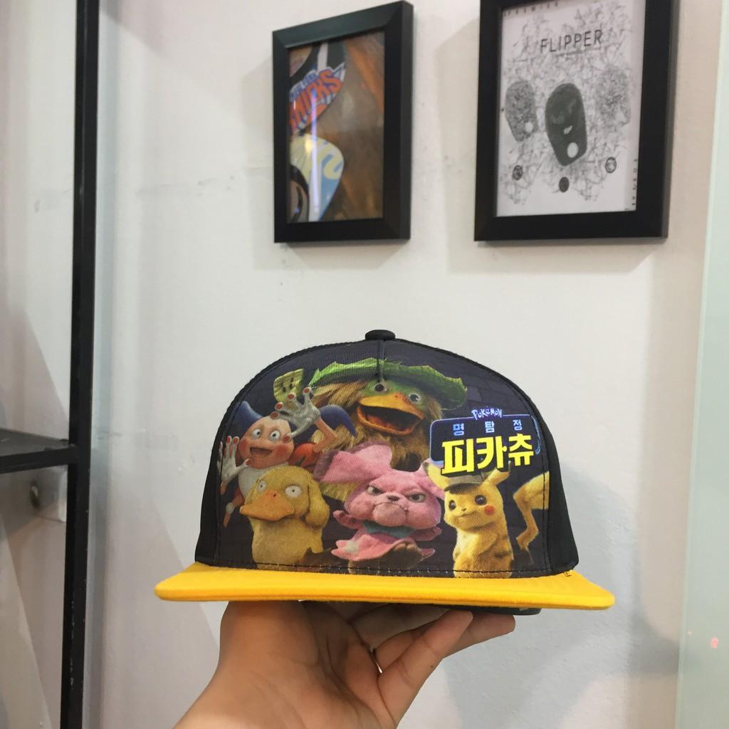 Mũ nón snapback logo Pikachu đen/vàng