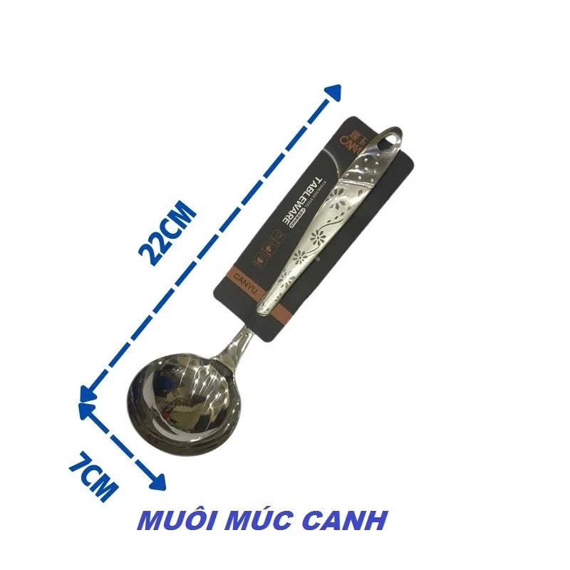 BỘ DỤNG CỤ NHÀ BẾP INOX 4 MÓN – MUỖNG CANH, MUÔI THỦNG, XẺNG XÀO, XẺNG THỦNG – CÓ MÓC TREO TIỆN DỤNG - HÀNG CHÍNH HÃNG MINIIN