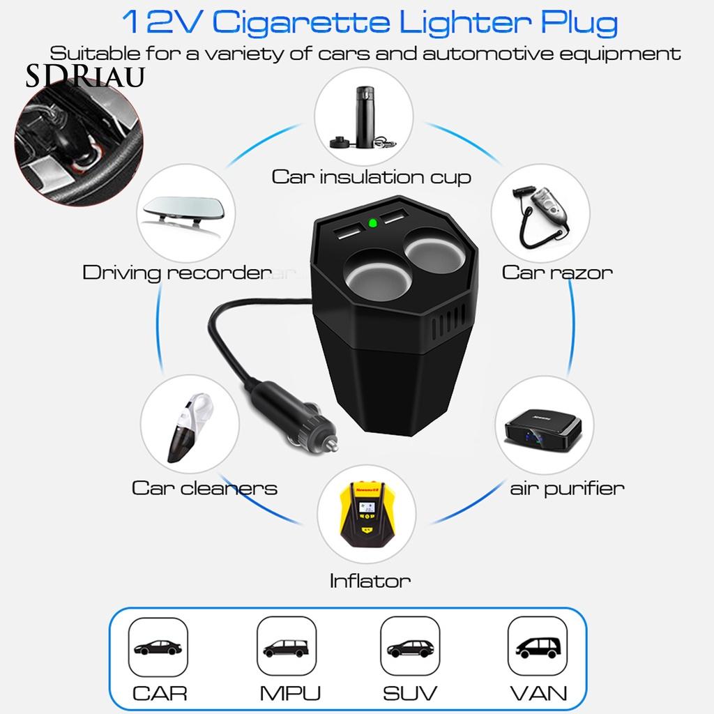 *QCDZ* Power Inverter Dual USB Port Multifunctional ABS Car Cup Inverter Adapter for 12V Cars