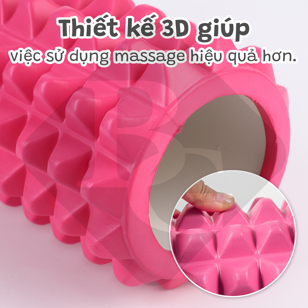 Combo Thảm Tập Yoga 6mm,Con Lăn Massage Ống Lăn Dãn Cơ Foam Roller BLUE- Bóng tập yoga size 65cm Tập Gym, Yoga, Thể Hình (hàng nhập khẩu)