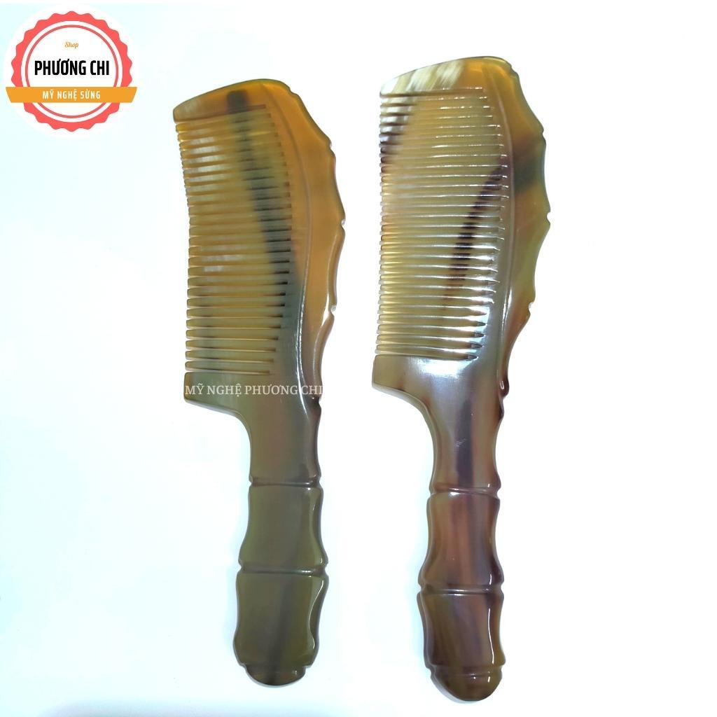 Lược sừng trâu khía trúc trắng nưa đẹp, lược chải tóc gỡ rối massage đầu | Mỹ Nghệ Phương Chi