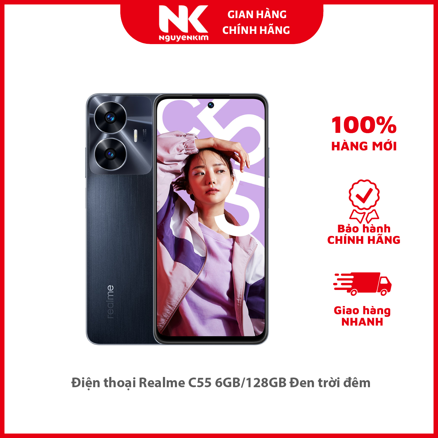 Điện thoại Realme C55 6GB/128GB Đen trời đêm - Hàng chính hãng