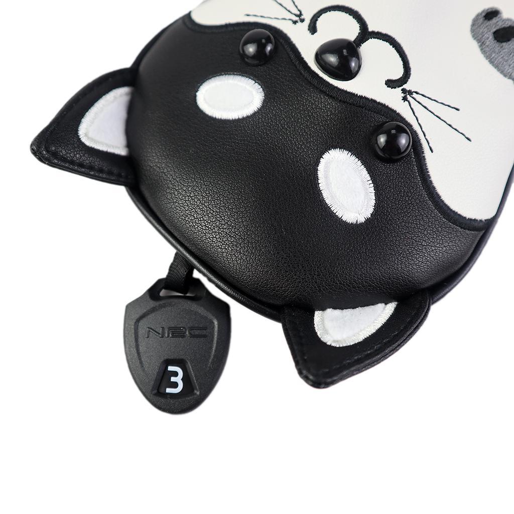 4x Golf Covers 3 5 UT Driver Headcover Cute Dog Shape Black