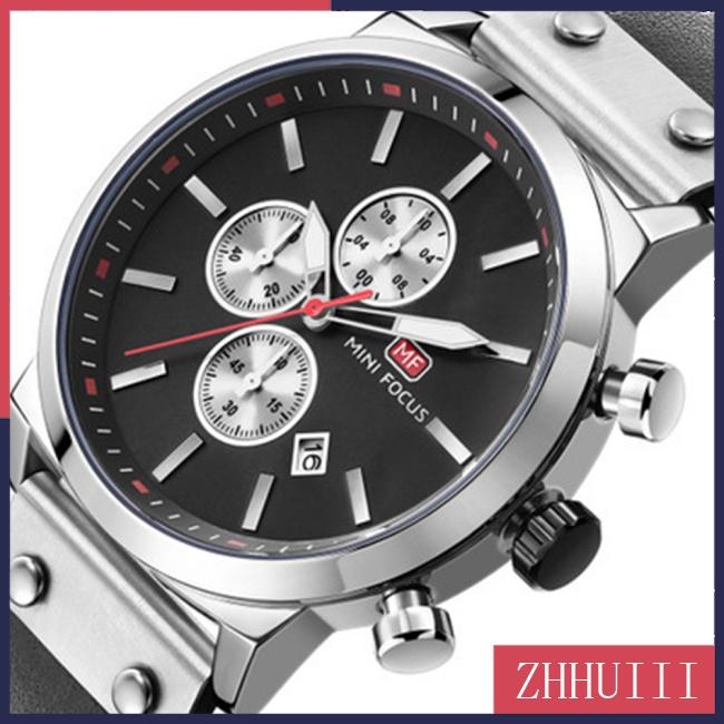 Đồng Hồ Quartz 3 Sub-dial Chống Thấm Nước Với Dây Đeo Da