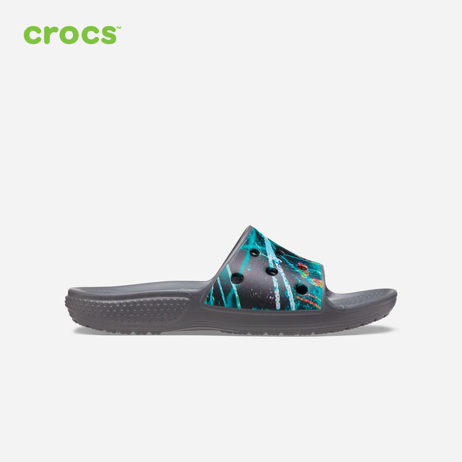 Dép quai ngang trẻ em Crocs FW Classic Slide Kid Printed SGy/Mlti - 206485-0IE