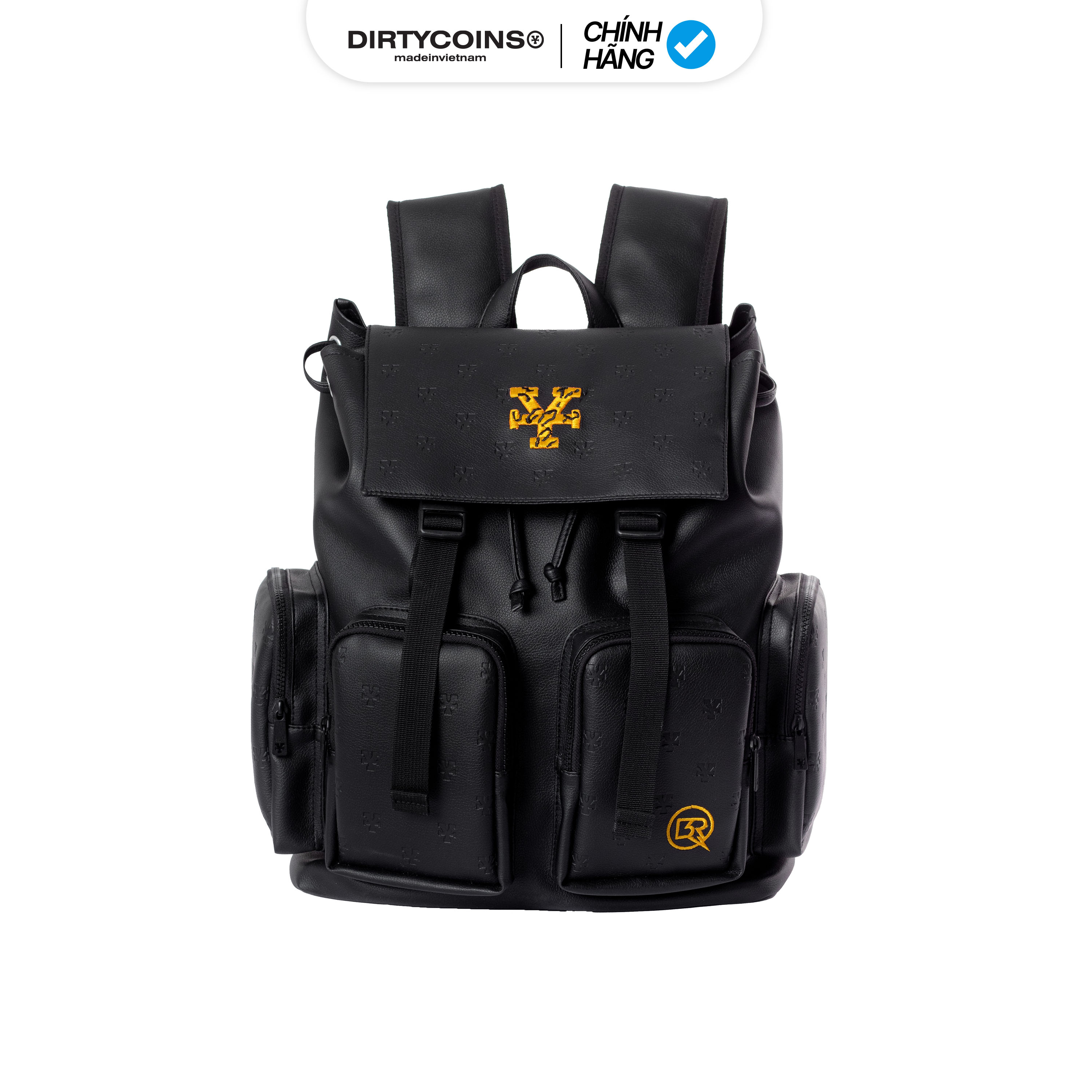 Balô [Dirtycoins x B Ray] Signature Leather Backpack - Black