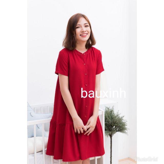 [Hàng loại 1]Đầm Bầu Váy Bầu cao cấp dáng Xuông Chất Lụa Hàn Mềm, siêu mát Thấm Mồ Hôi Tốt, Freesize từ 45 đến 70Kg