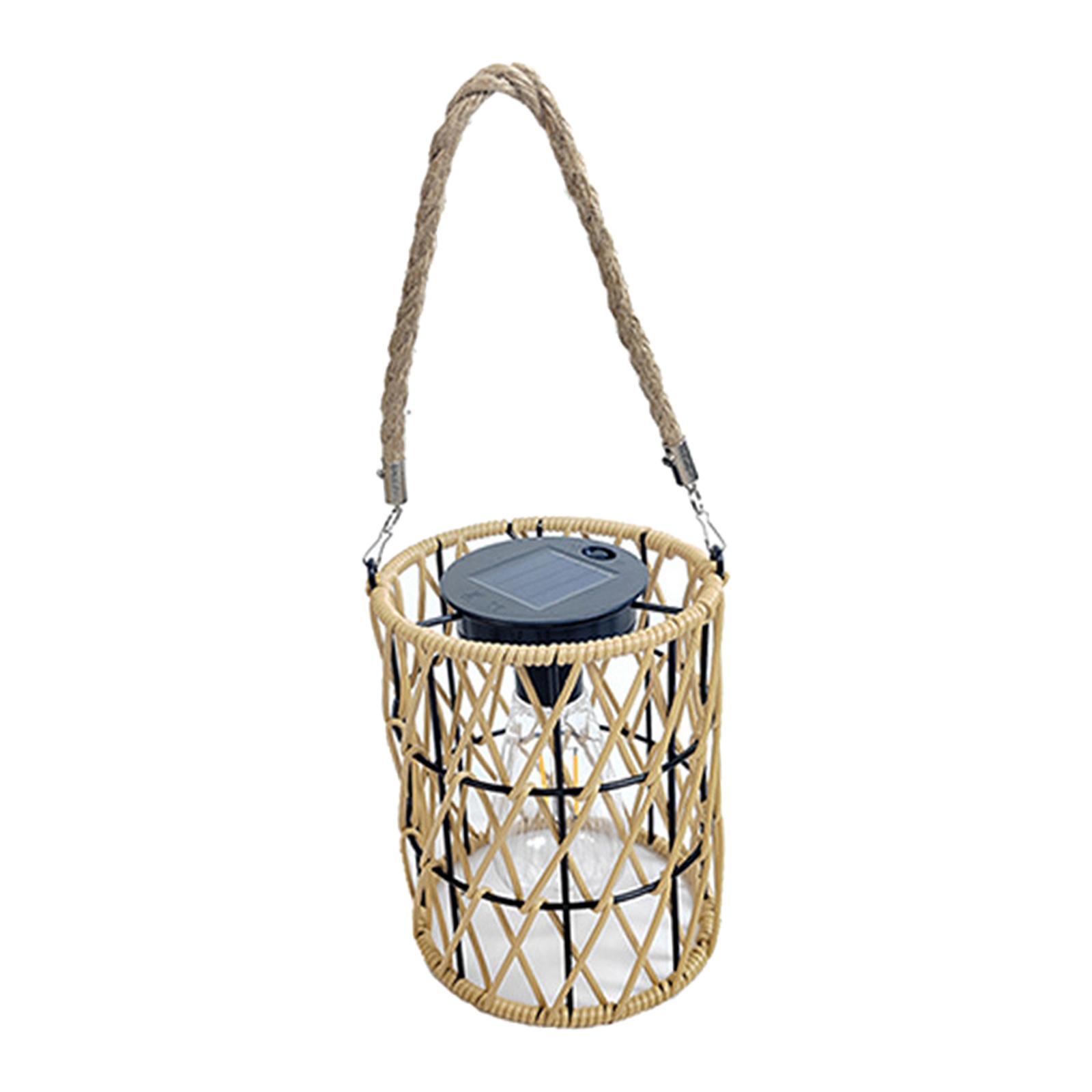 Solar Outdoor Lamp Boho Lamp Hanging Lamp with Bulb for Pathway Outside Porch