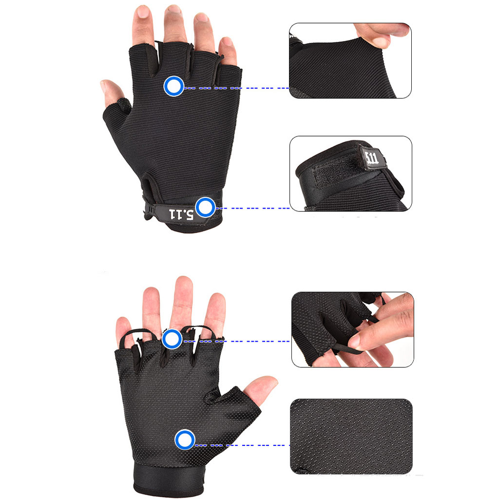 Găng Tay Đi Phượt Hở Ngón 5.11 U890, Găng Tay Phượt, Tập Gym, Thể Thao Đa Năng - HÀNG CHÍNH HÃNG