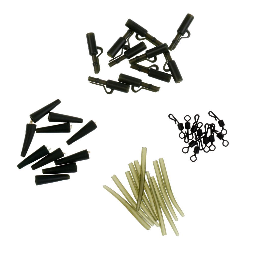 40pcs Carp Fishing Tackle  Clips Quick Change Swivels Anti- Tube