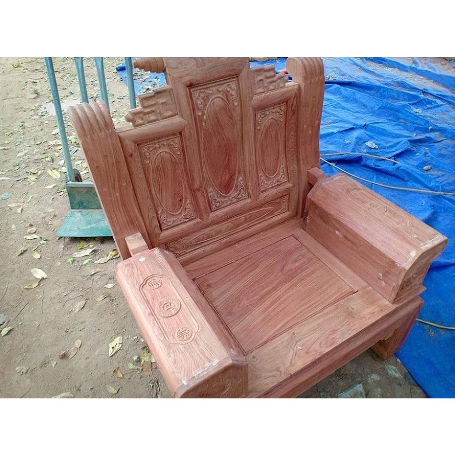 Bộ bàn ghế phòng khách âu á tay hộp gỗ hương đá tay 10