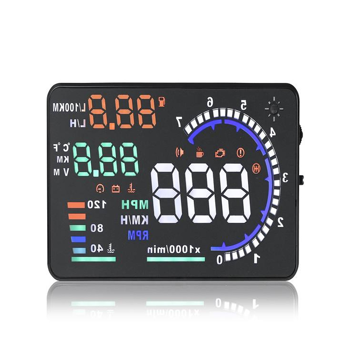 HUD M8 Thiết Bị Hiển Thị Cảnh Báo Tốc Độ Trên Kính Lái An Toàn Ô Tô, Xe Hơi Cao Cấp
