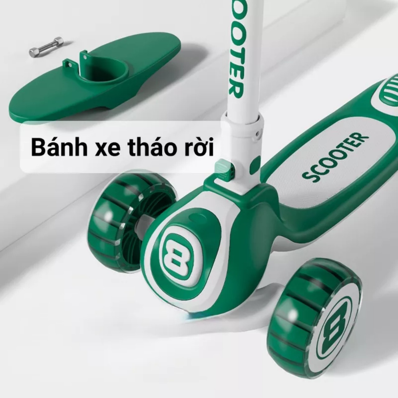 Xe Chòi Chân cho bé, Xe truợt Scooter cho bé 3 in 1, chính hãng, ba bánh phát sáng, có nhạc vui nhộn chịu lực đến 80kg