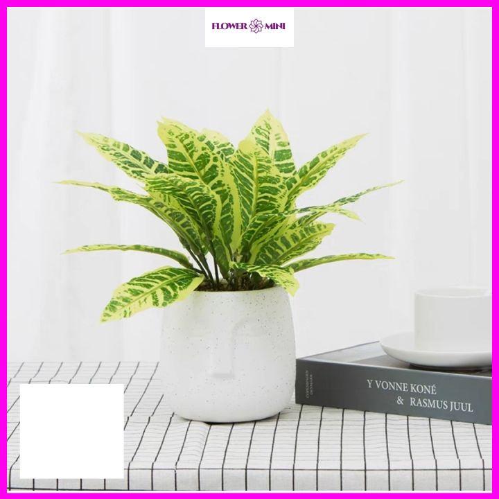Chậu cây giả để bàn học, bàn làm việc, kệ tủ decor trang trí nhà cửa, văn phòng công ty, nhà hàng xanh mát CG-01