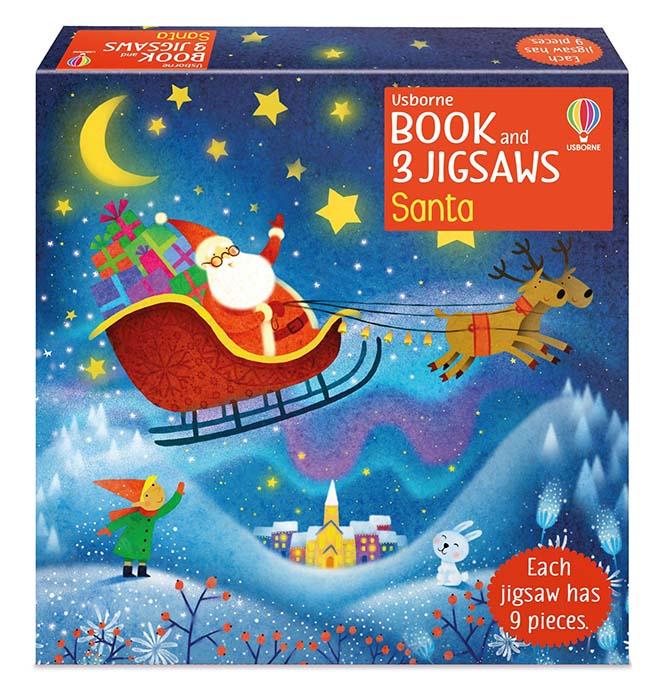 Usborne Book and 3 Jigsaws : Santa