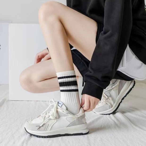 Combo 5 đôi tất nữ mùa thu đông Bluehope Choice CBTV04 cổ cao kẻ sọc nhiều màu