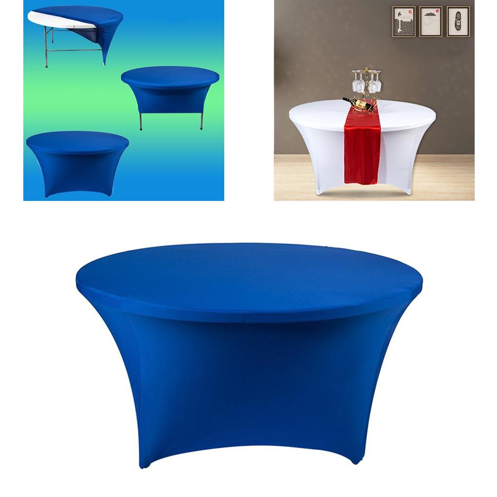 Round Tablecloth Fitted Stretch Elastic Table Cover for 120x75cm