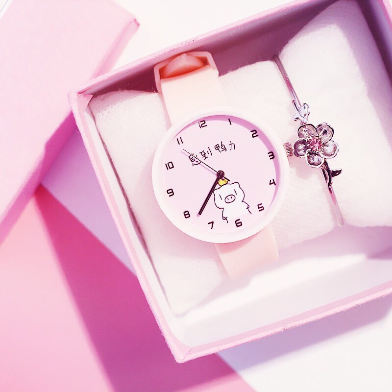 (Giá sỉ) Đồng hồ thời trang nam nữ Candycat Heo Kute dây silicon tuyệt đẹp