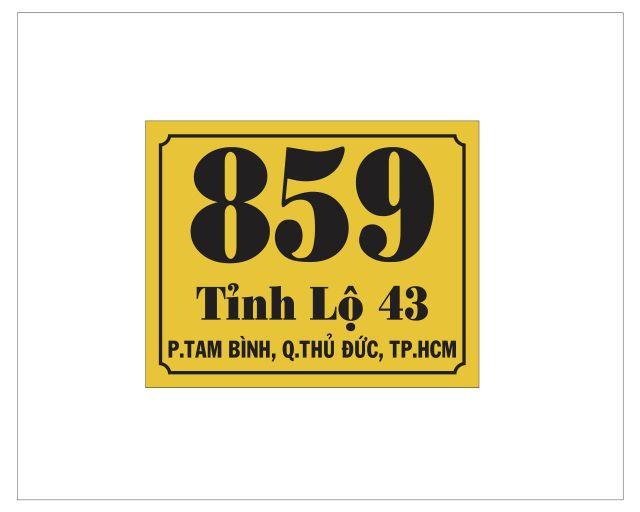 Bảng số nhà mica 2li in decal dán mặt sau + tặng kèm keo xốp 2 mặt để dán_có 2 kích thước