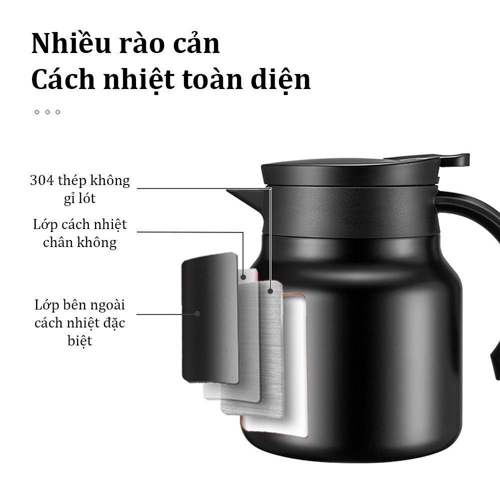 Ấm Pha Trà Giữ Nhiệt Chất Liệu inox 316 Có Lọc Trà Dung Tích 800 1000 ml