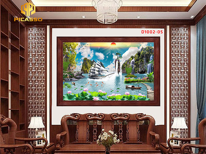 Tranh kính cường lực Sơn Thủy Hữu Tình D1002_05