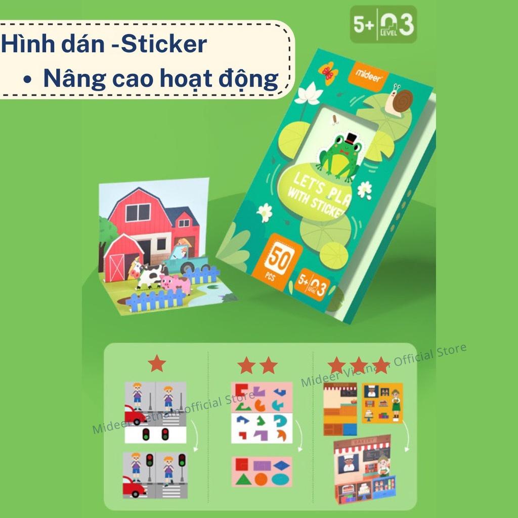 Sticker cho bé dán hình 3 cấp độ Mideer Let’s Play With Stikers