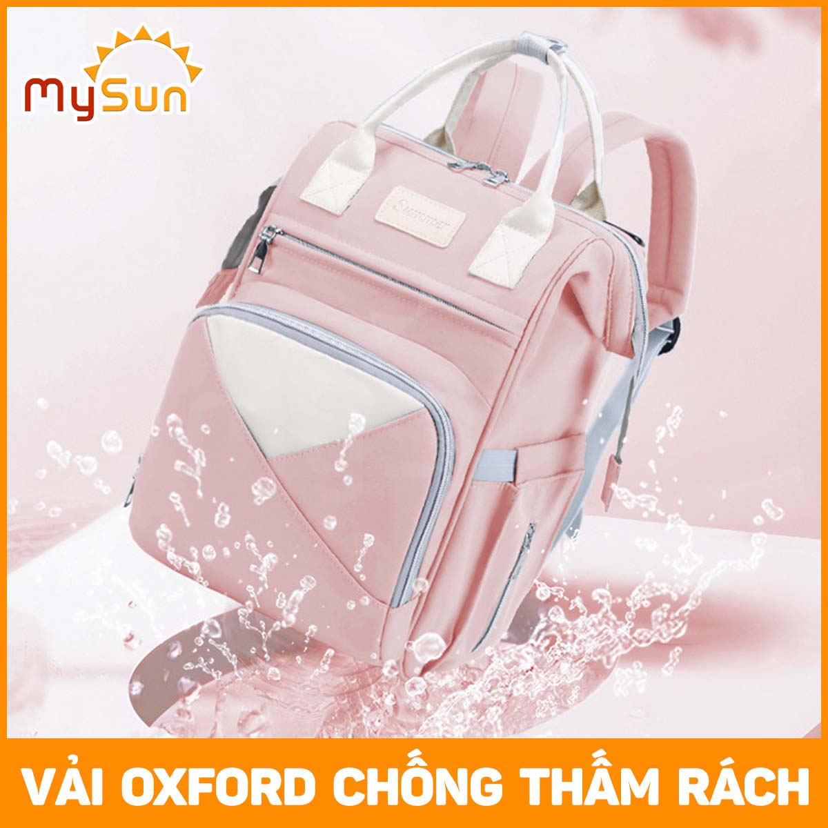 Balo bỉm sữa cho mẹ và bé giữ nhiệt đa năng cao cấp MySun Summer