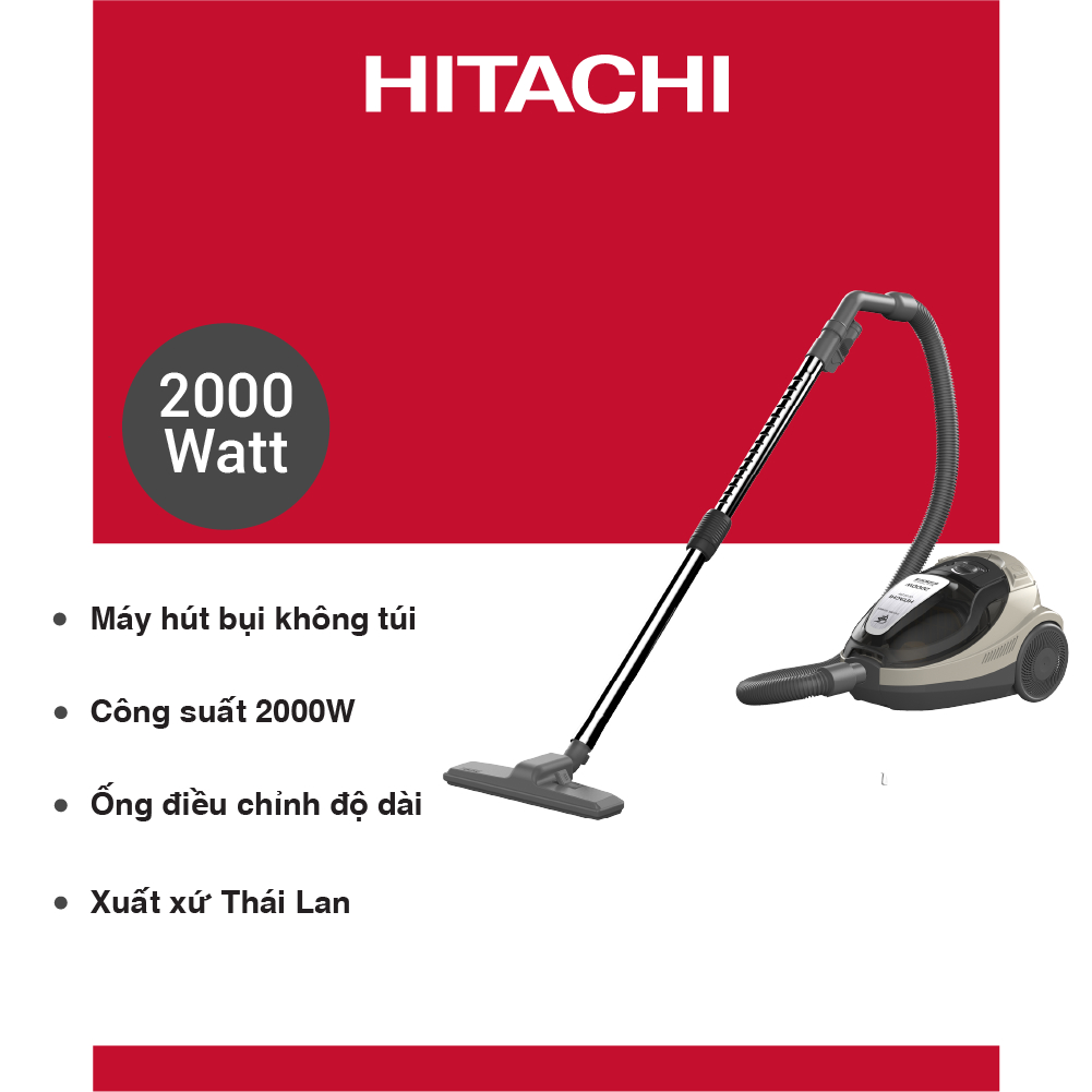 Máy hút bụi dạng hộp Hitachi CV-SF20V 24CV (BRE/LBR), Công suất 2000W - Hàng chính hãng