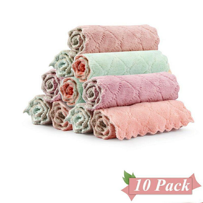 Set 10 khăn lau bếp đa năng mềm mịn,  thấm nước siêu tốt,  siêu nhanh khô
