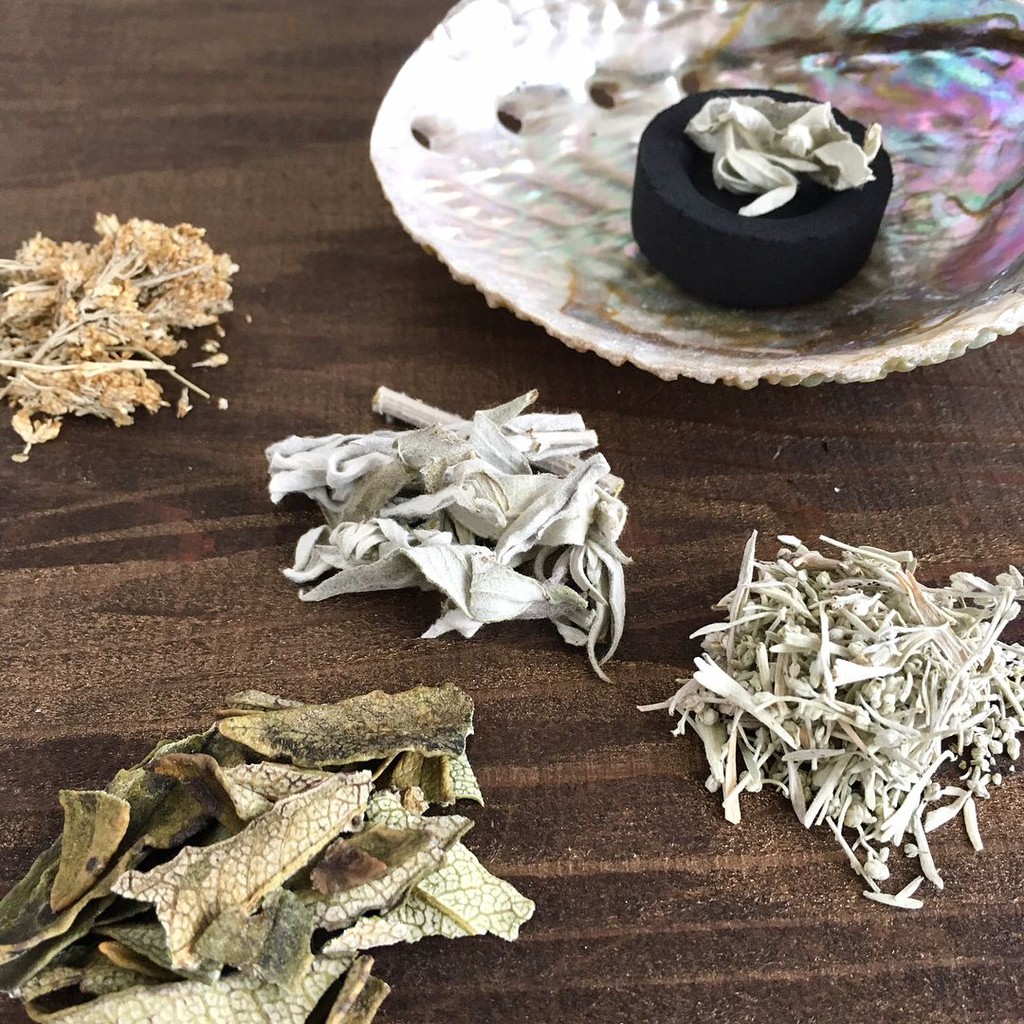 Xô thơm trắng nguyên cành, lá ( white sage )