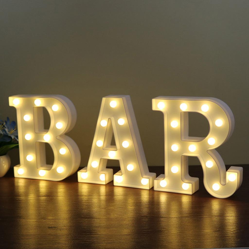 Alphabet LED Letter Lights Light Up Warm White Letter Standing Sign A
