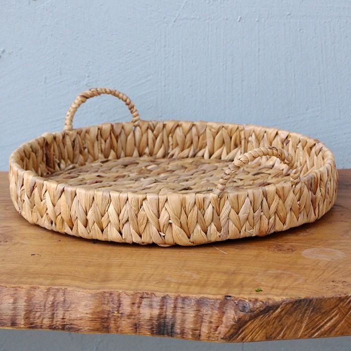 Lubihandicraft - Khay tròn đựng bánh kẹo, trái cây, nến thơm đan lục bình - đa năng