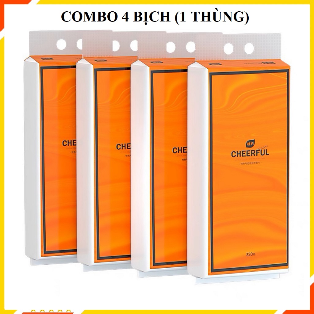 Giấy Rút Treo Tường, Giấy Vệ Sinh Dạng Rút, Thùng 4 Bịch To, Khăn Giấy 4 Lớp Dai, Mềm, Mịn