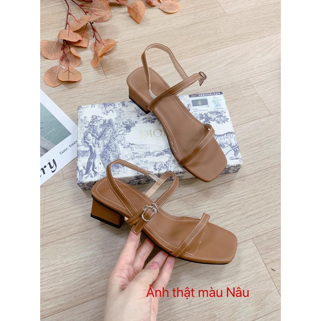 Sandal nữ gót cao 4 phân quai mảnh ngang (Mã S182