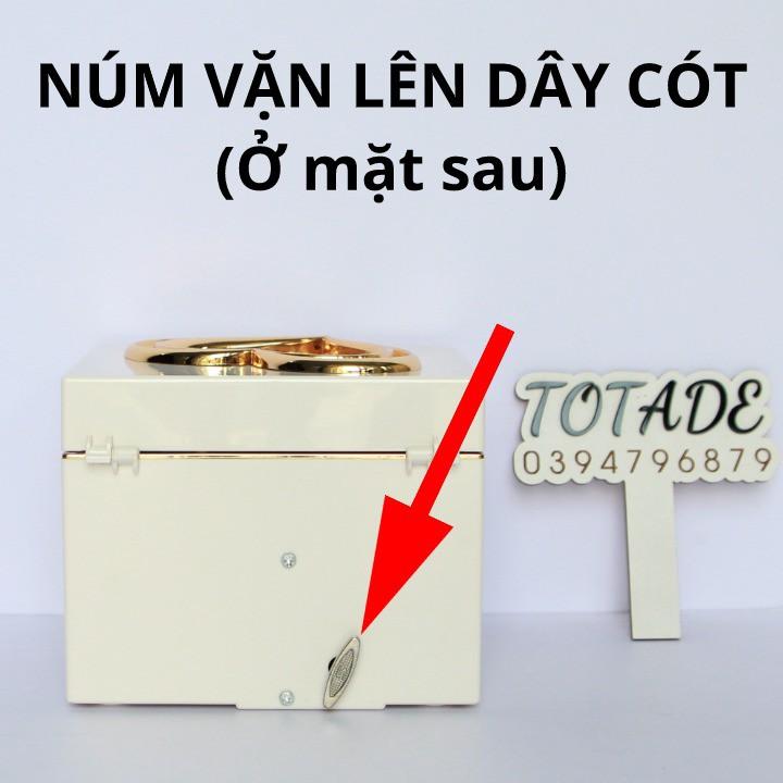 Hộp nhạc trang sức màu trắng | Dùng dây cót không dùng pin | MBO0017