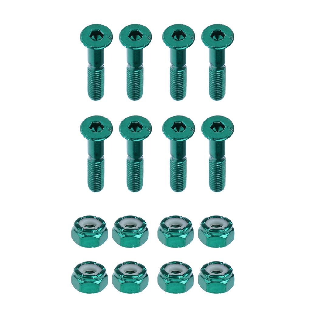 8pcs Replacement Skateboard Truck Hardware Screws Bolts