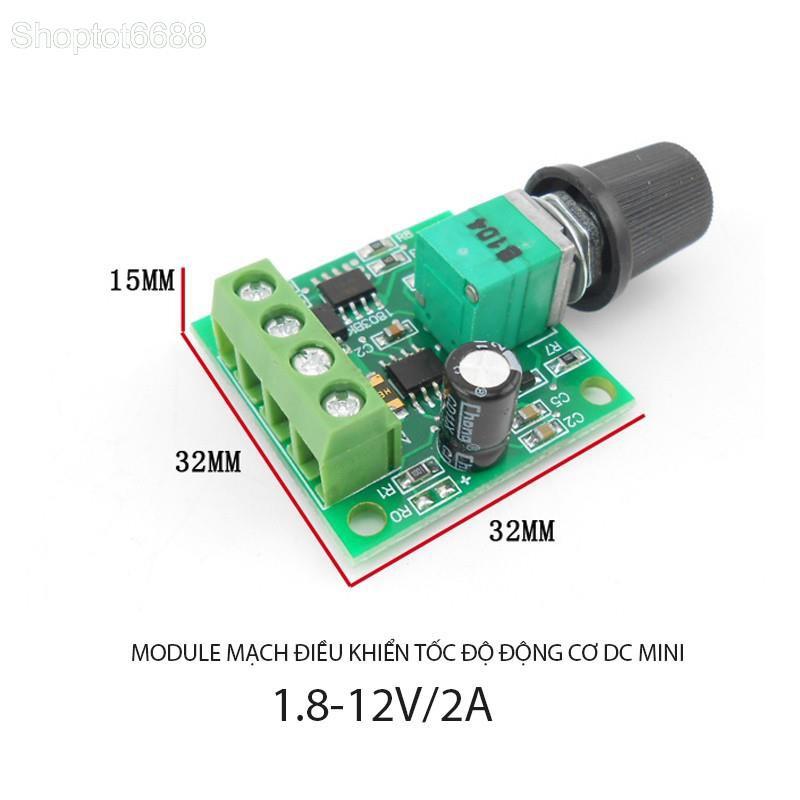 Module mạch điều chỉnh tốc độ động cơ điện 1 chiều loại mini 1803bk DC 1.5V-12V/2A