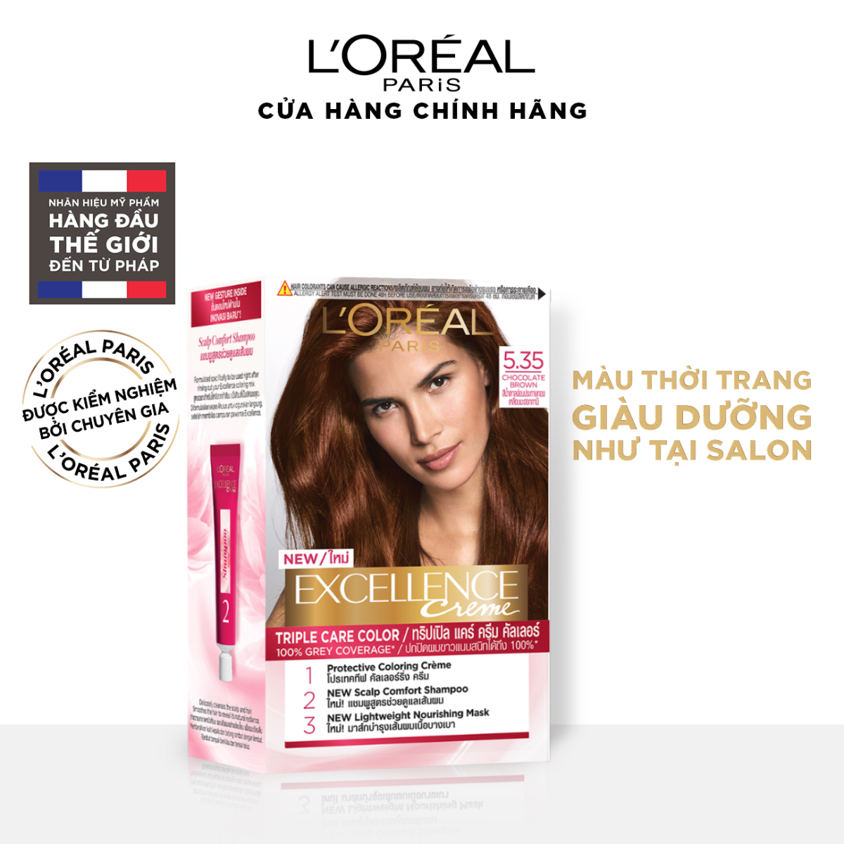 Màu nhuộm dưỡng tóc phủ bạc L'Oreal Paris Excellence Crème 172ml