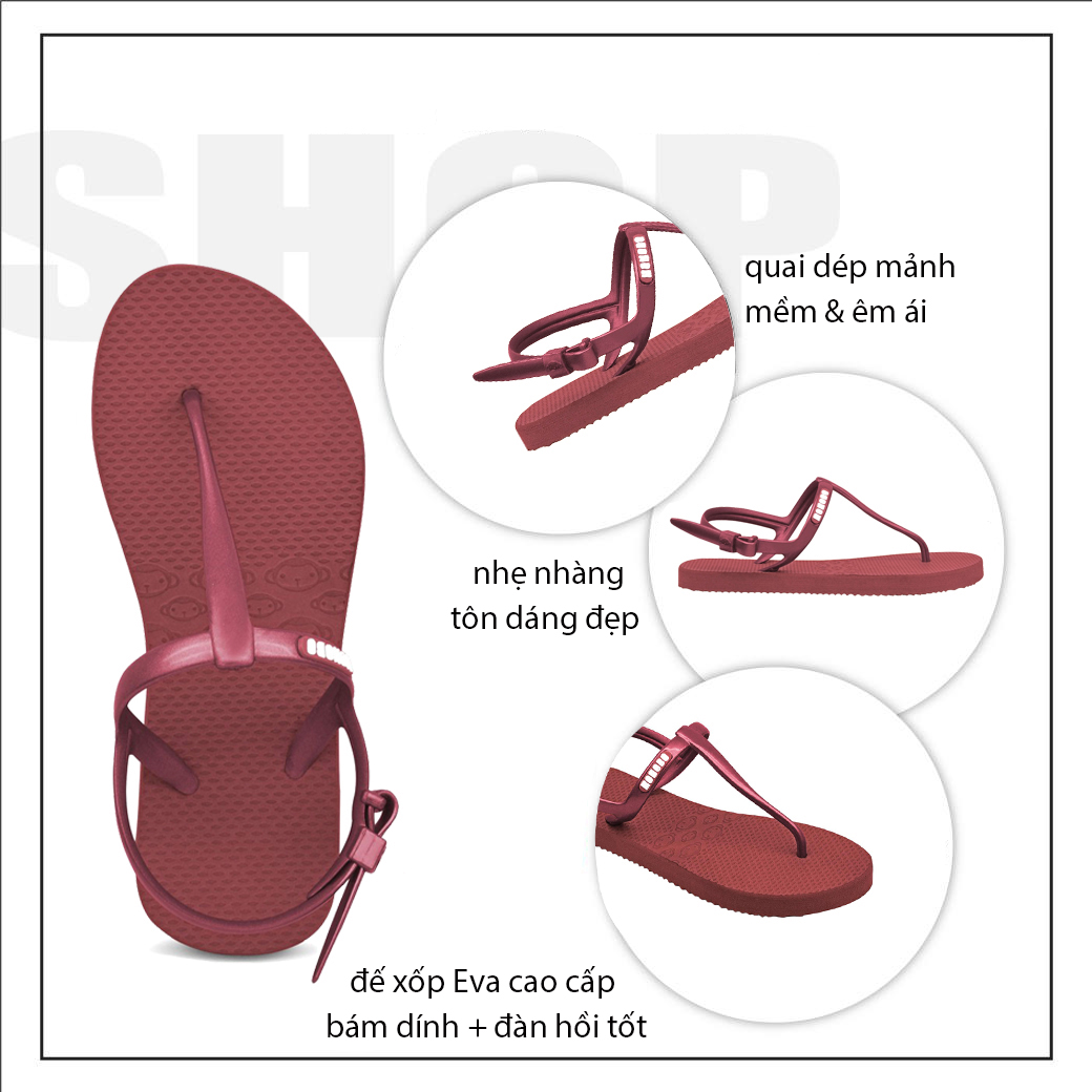 Sandals Thái Lan nữ đế bệt xỏ ngón siêu mềm êm chân model Maldives Super Sandals