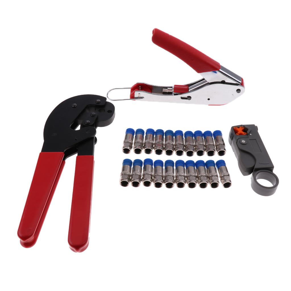 Universal Compression Tool Coax Cable Crimper Tool for RG59 RG6 Durable