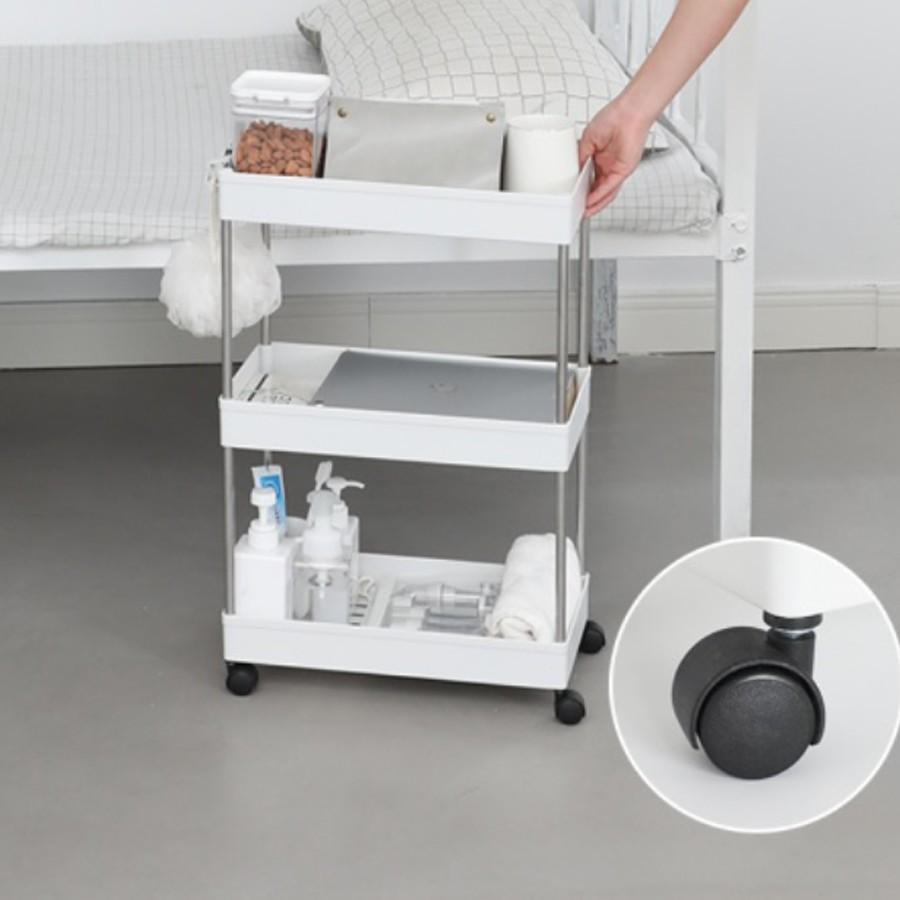 Kệ Để Đựng Đồ nhà tắm 3 tầng/ 4 tầng Có Bánh Xe Đẩy Di Động Nhà Bếp, Phòng Tắm Cao Cấp