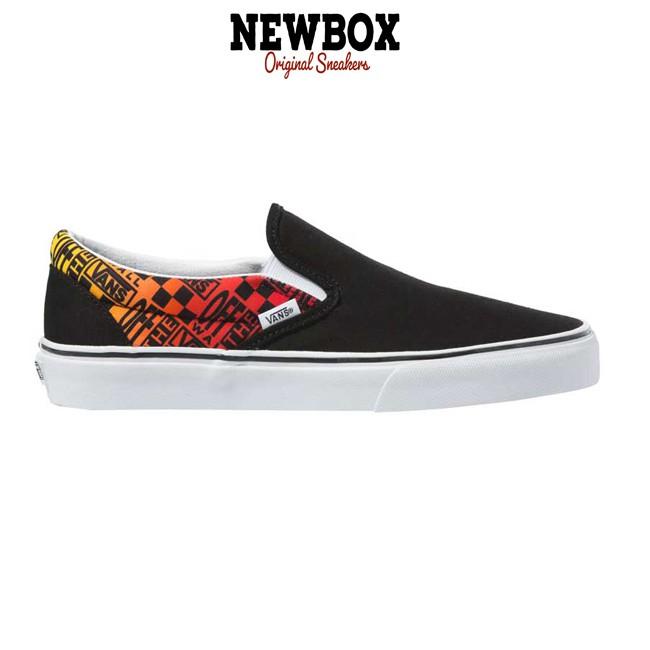 Giày Vans Classic Slip-On Logo Flame Black/ True White - VN0A4U382N5