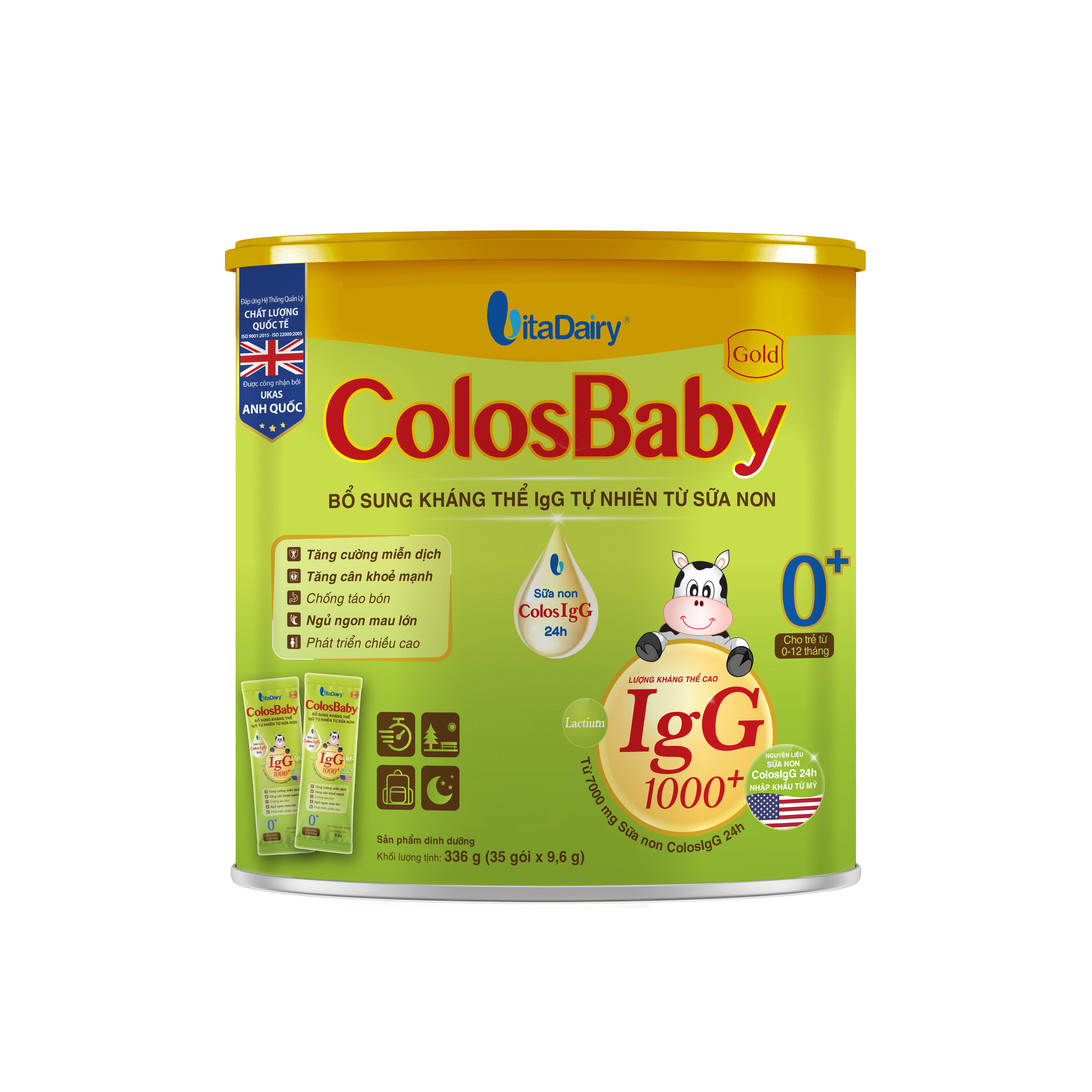 Sữa bột ColosBaby Gold 0+ 336g (Dạng Gói Tiện Lợi)