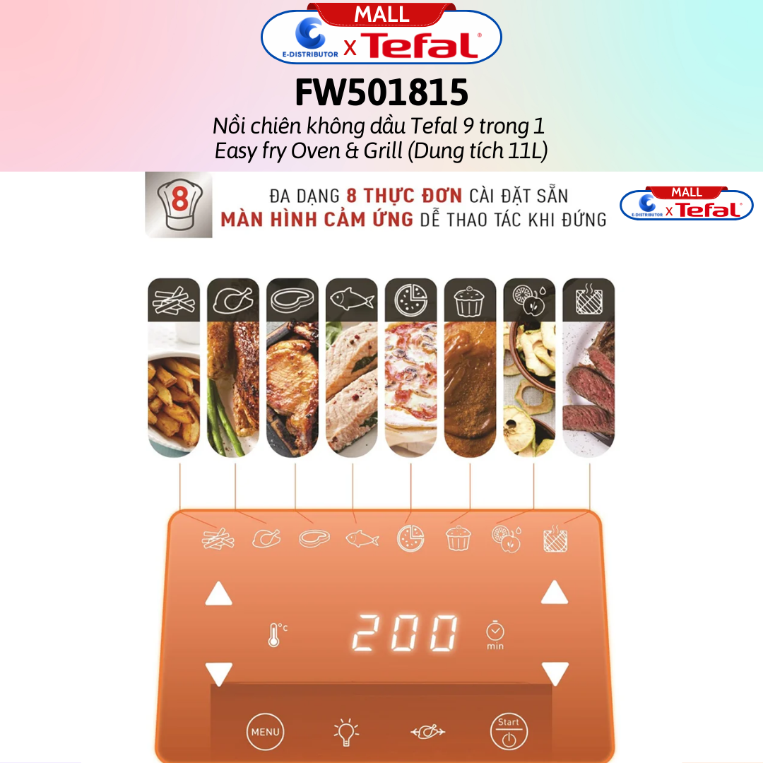 Nồi chiên không dầu Tefal Easy fry Oven &amp; Grill FW501815 (11L) - FW201815 (6.5L) - Hàng chính hãng