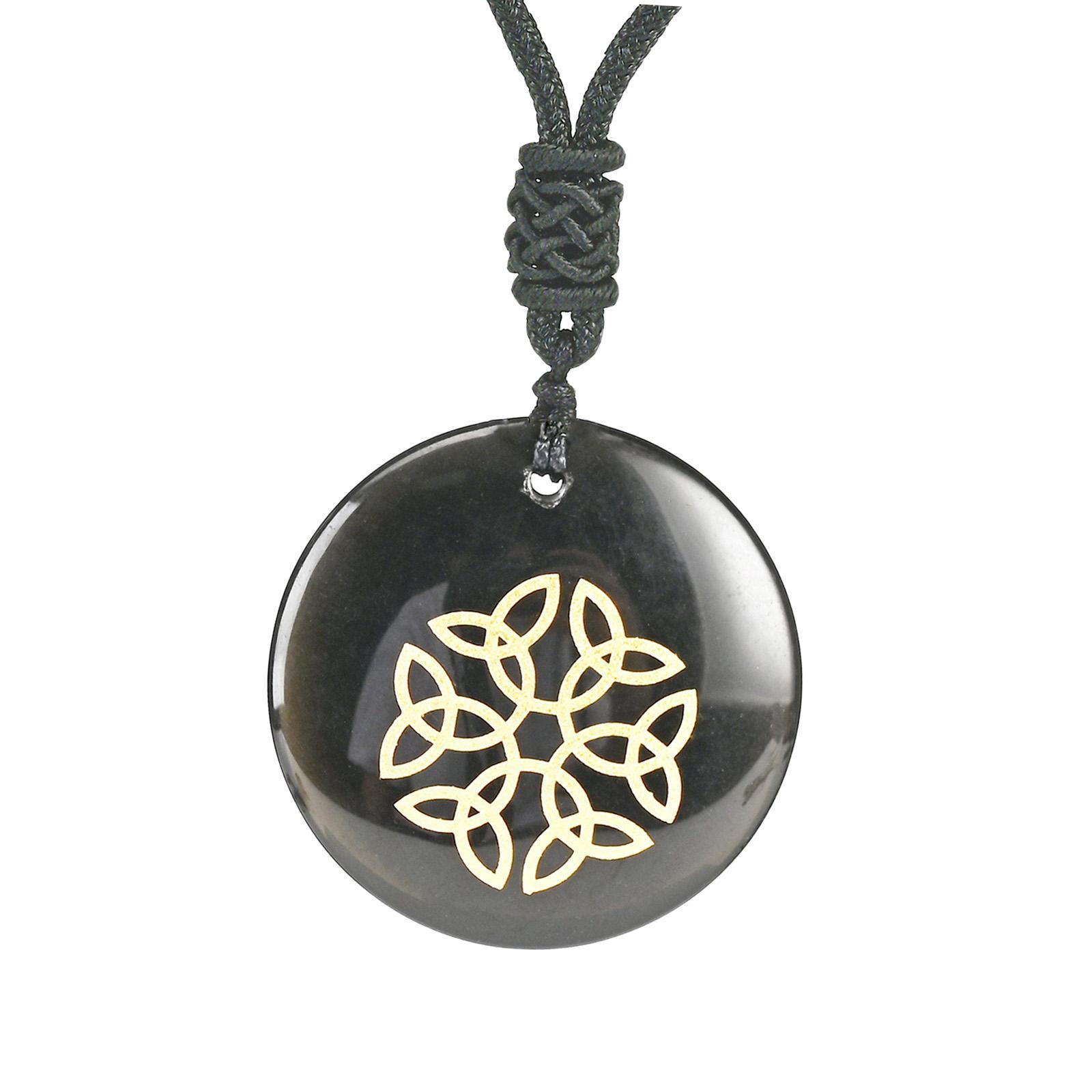 Round Pendant Necklace with Hand Woven Rope Necklace Jewelry for Women Men Party Gift