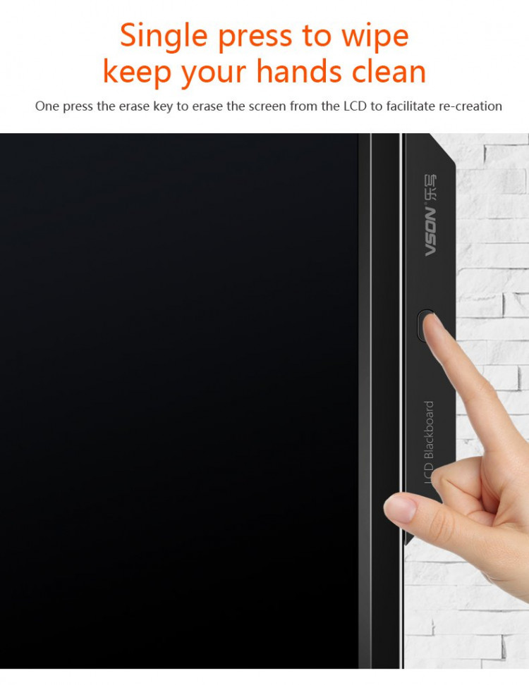 Bảng viết vẽ ghi chú tự xóa thông minh Vson 20 inch