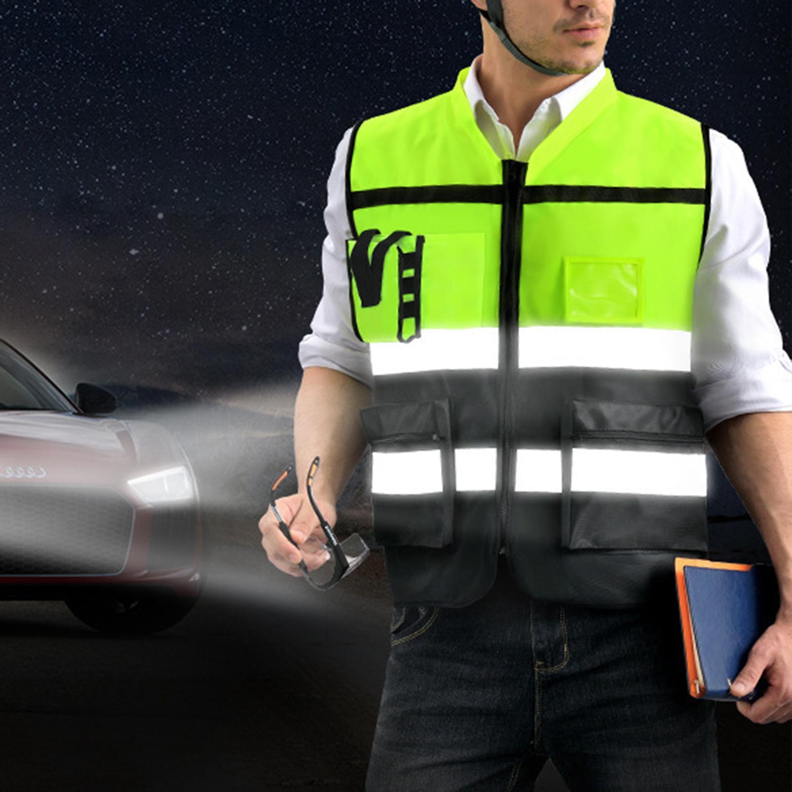 High Visibility Vest Safety Reflective Vest Lightweight Soft Breathable Construction Vest for Night Work Cycling Warehouse Construction