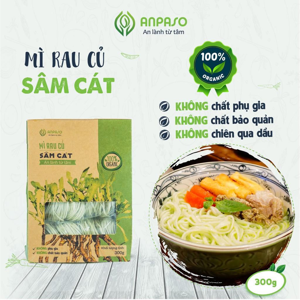 Combo 2 gói mì vị cải bó xôi và sâm cát Organic Anpaso 300g/gói